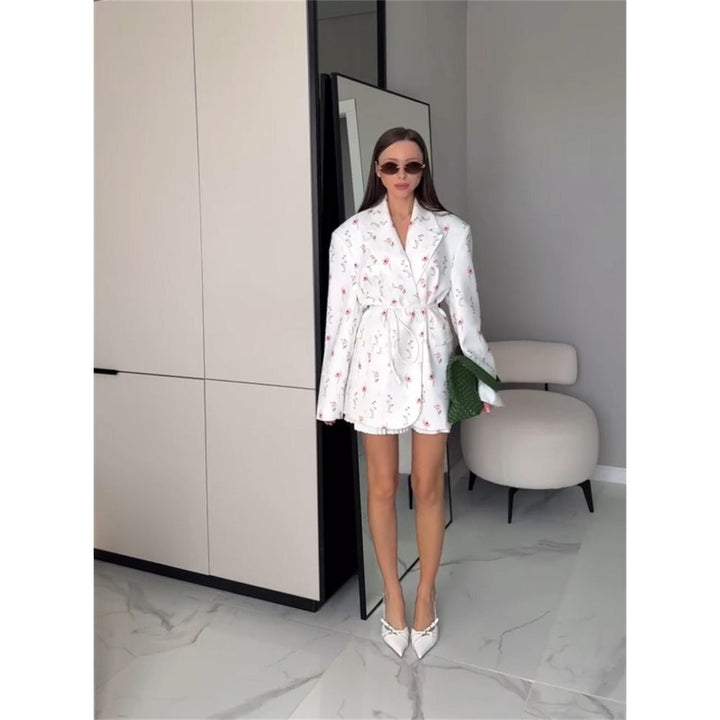 Drune | mit Blumenprint und Gürtel für Damen - Giusy