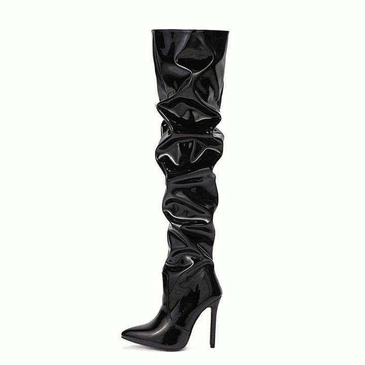 Drune | Kniehohe Lange Stiefel für Frauen mit Super Hohem Absatz für Partys
