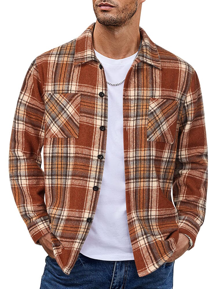 Drune | Herren Karierte Freizeitjacke - Mit Knöpfen