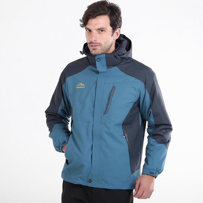 Herren Wasserdichte und atmungsaktive Outdoor-Softshell-Jacke mit Kapuze Drune
