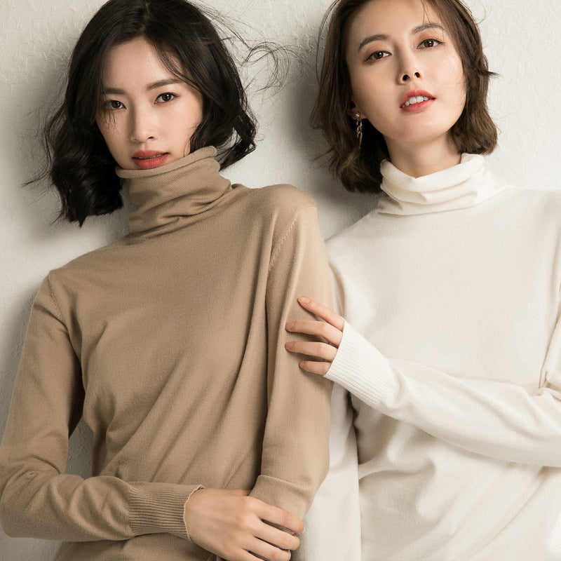Damen leichter Feinstrick-Rollkragenpullover mit schmalem Schnitt Drune