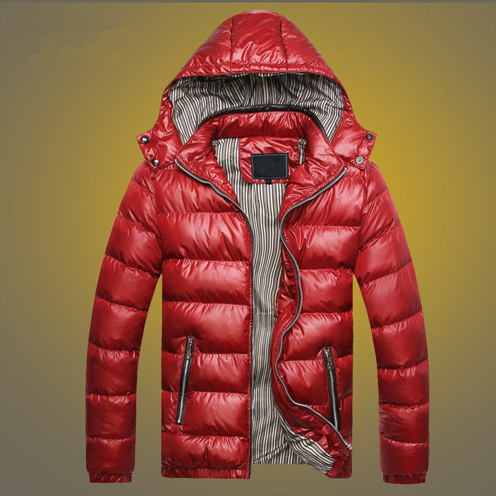 Herren Gefütterte Stepp-Expeditionsjacke mit Kunstfellkapuze und Frontmix-Taschen Drune