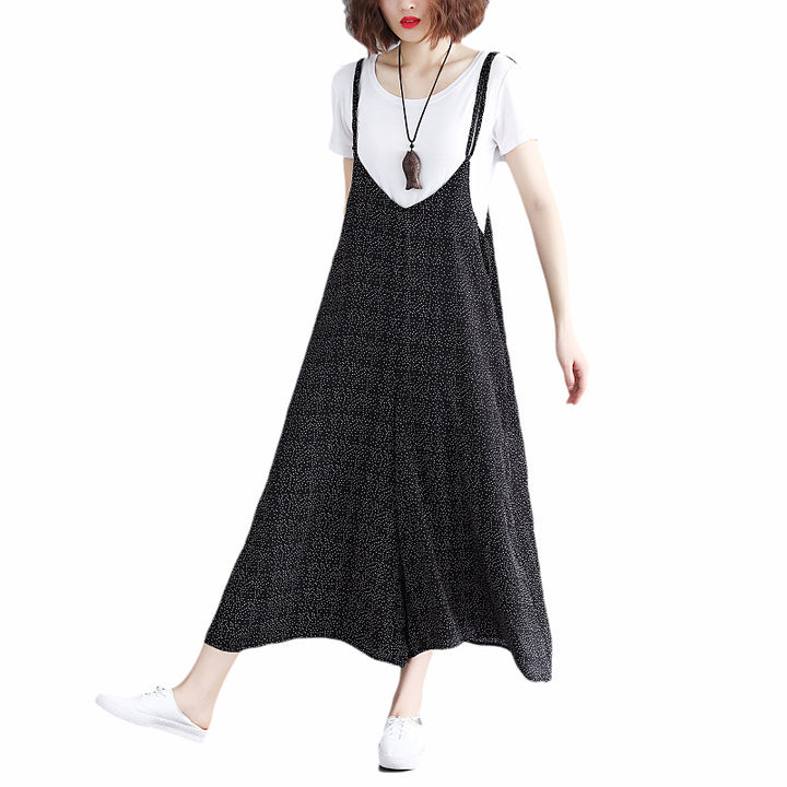 Damen lässiger Maxikleid mit tiefem V-Ausschnitt und dekorativen Spaghetti-Trägern Drune