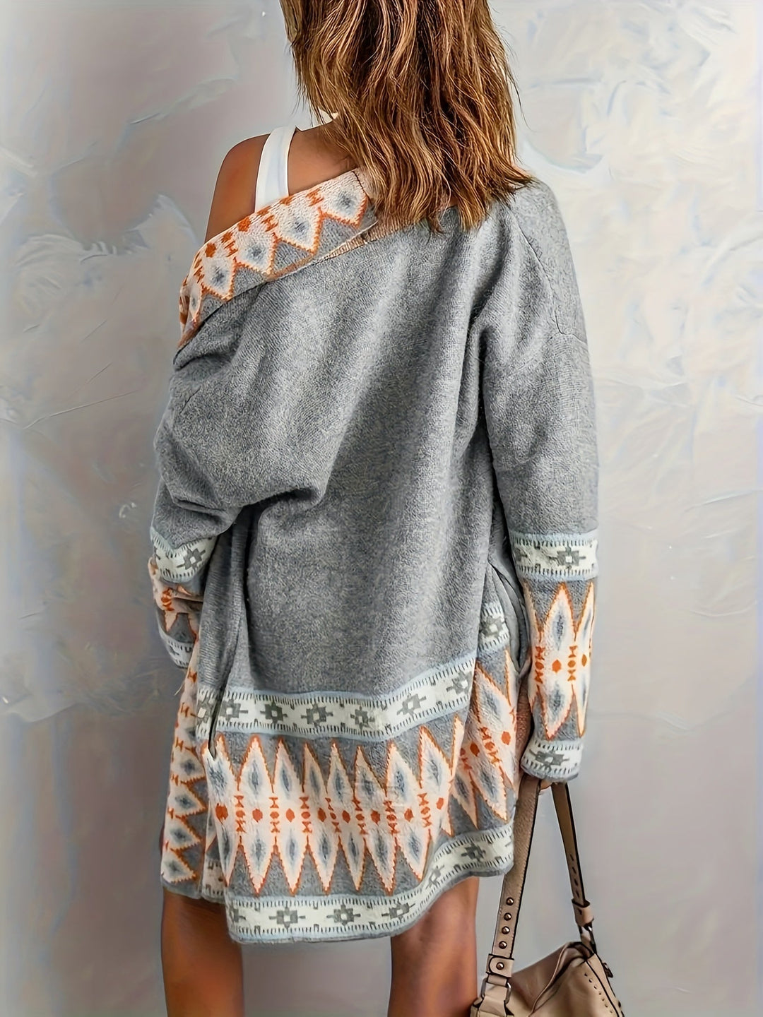 Drune | Geo Muster Wolle Strickjacke Für Damen - Perfekt für lässige Tage