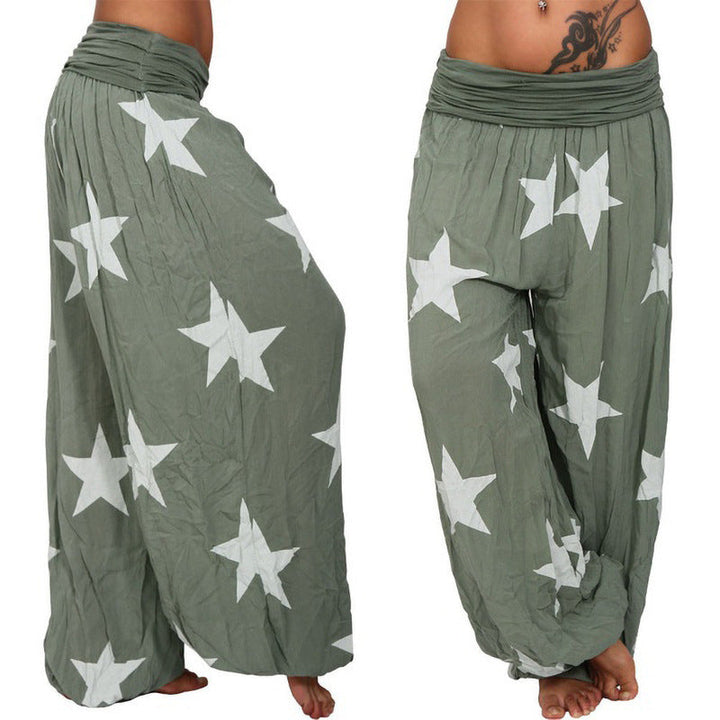 Damen lässige Palazzo-Hose mit Sternenmotiv Drune