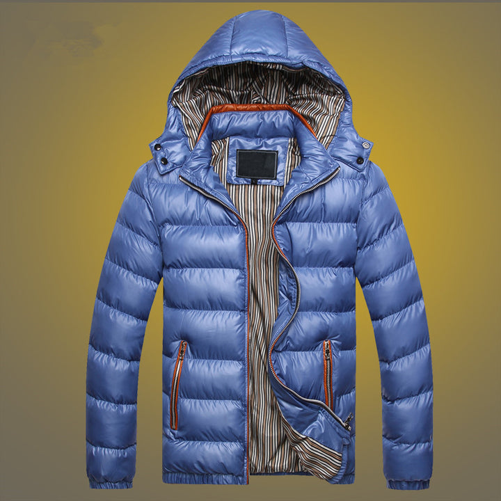 Herren Gefütterte Stepp-Expeditionsjacke mit Kunstfellkapuze und Frontmix-Taschen Drune