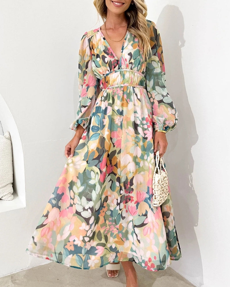 Drune | Boho Blumen Maxi Kleid