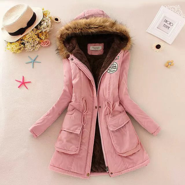 Damen nan gefütterter Parka mit Kunstfellkapuze, Sherpa-Innenfutter und taillierendem Kordelzug Drune