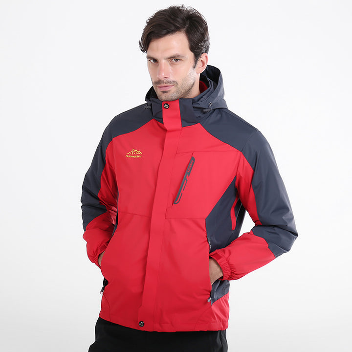 Herren Wasserdichte und atmungsaktive Outdoor-Softshell-Jacke mit Kapuze Drune