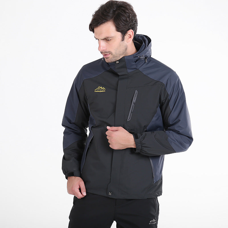 Herren Wasserdichte und atmungsaktive Outdoor-Softshell-Jacke mit Kapuze Drune