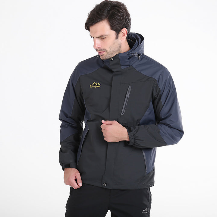 Herren Wasserdichte und atmungsaktive Outdoor-Softshell-Jacke mit Kapuze Drune