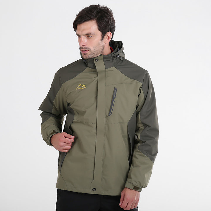Herren Wasserdichte und atmungsaktive Outdoor-Softshell-Jacke mit Kapuze Drune