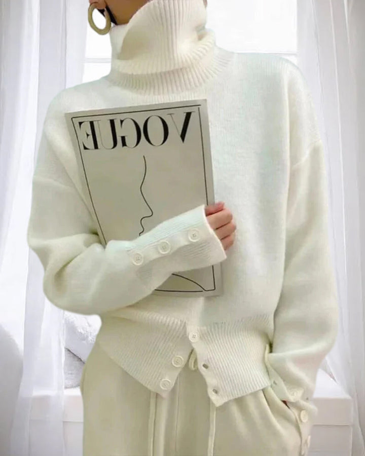 Drune | Weicher und Bequemer Pullover mit Hohem Halsausschnitt