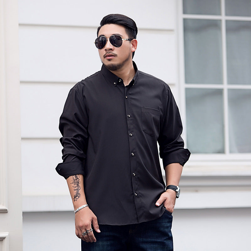 Herren Locker geschnittenes Button-Down-Hemd mit Brusttasche Drune
