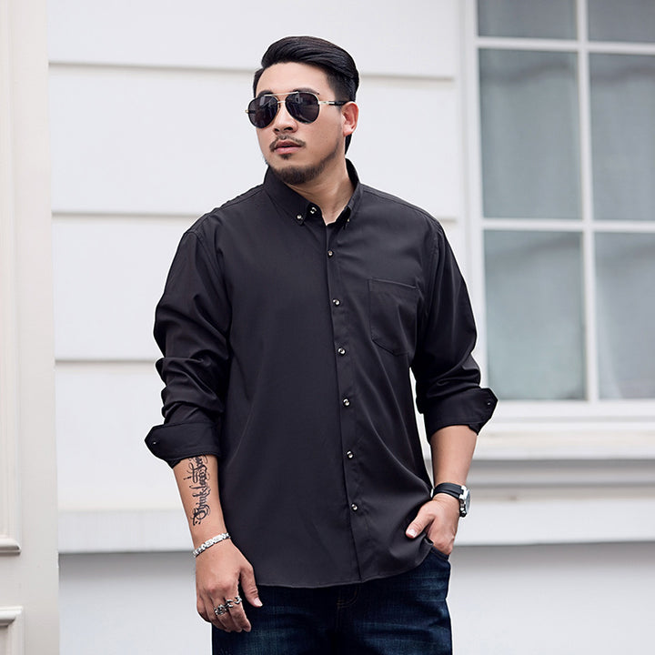 Herren Locker geschnittenes Button-Down-Hemd mit Brusttasche Drune