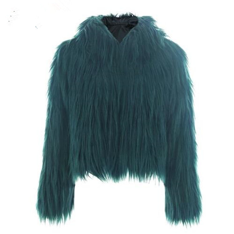 Damen Kurze Felljacke mit voluminösem Design Drune