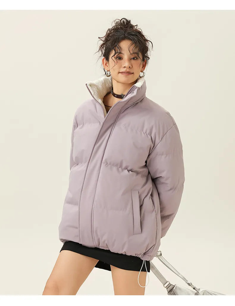 Drune | Lockere Jacke mit Stehkragen aus dickem, warmem Baumwollstoff