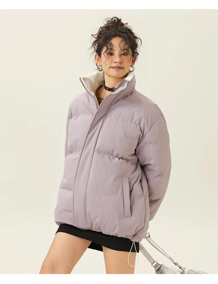 Drune | Lockere Jacke mit Stehkragen aus dickem, warmem Baumwollstoff