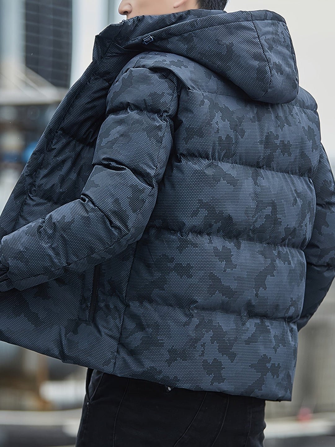 Drune |  Baumwoll Reißverschluss Gepolsterte Winterjacke Mit Abnehmbarer Kapuze Für Herren - Perfekt für Outdoor-Aktivitäten