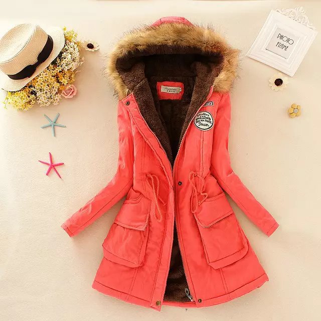 Damen nan gefütterter Parka mit Kunstfellkapuze, Sherpa-Innenfutter und taillierendem Kordelzug Drune