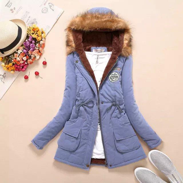 Damen nan gefütterter Parka mit Kunstfellkapuze, Sherpa-Innenfutter und taillierendem Kordelzug Drune