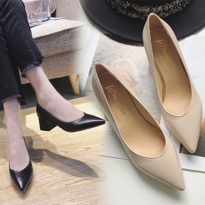 Damen elegante Spitzen Pumps mit komfortablem Blockabsatz Drune
