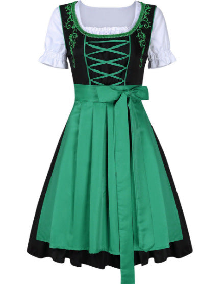 Damen  traditionelles Dirndl mit besticktem Mieder und geschnürter Vorderseite Drune