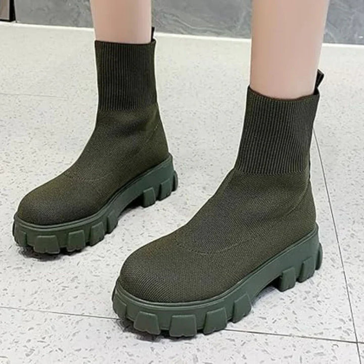 Drune | gestrickte knöchelstiefeletten mit trendiger sohle