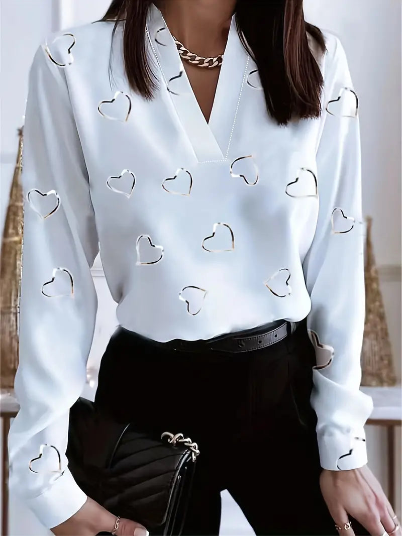 Drune | Vielseitiges Garderobenelement Romantische Eleganz Bluse mit Herzausschnitt