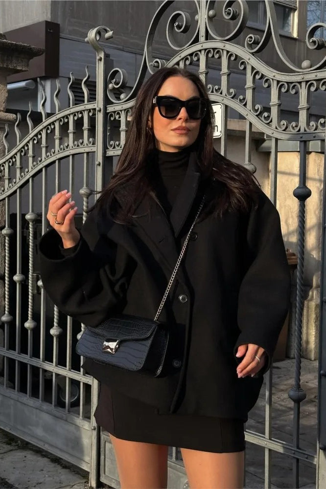 Drune | Passform Kurze Wollmischjacke