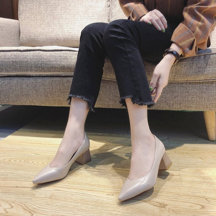 Damen elegante Spitzen Pumps mit komfortablem Blockabsatz Drune