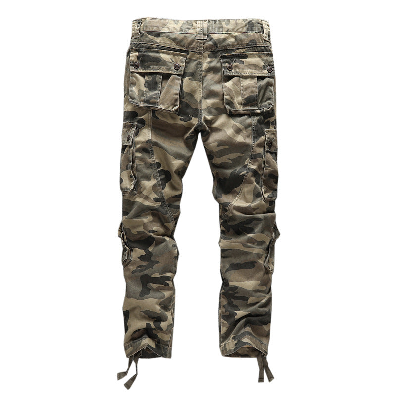 Herren Taktische Cargohose im Digital-Camouflage mit Tunnelzugbund und Mehrfach-Taschen Drune