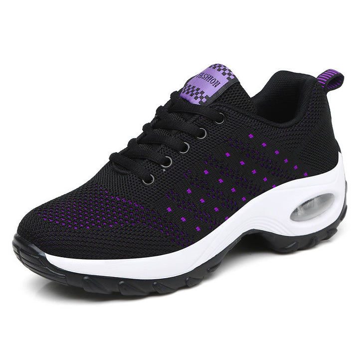 Damen nan leichter Mesh-Komfort-Sneaker mit integrierter Luftfederung, gepolsterter Fersenmanschette und federnder Wellenlaufsohle Drune