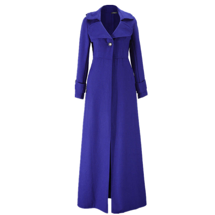 Damen eleganter Maxikleid-Mantel mit tailliertem Schnitt und hochwertiger Verarbeitung Drune