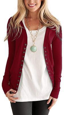 Damen nan Feinstrick-Cardigan mit dekorativen Metallknöpfen und schmaler Silhouette Drune