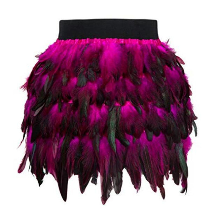 Damen Federrock mit auffälligem Design und elastischem Bund Drune
