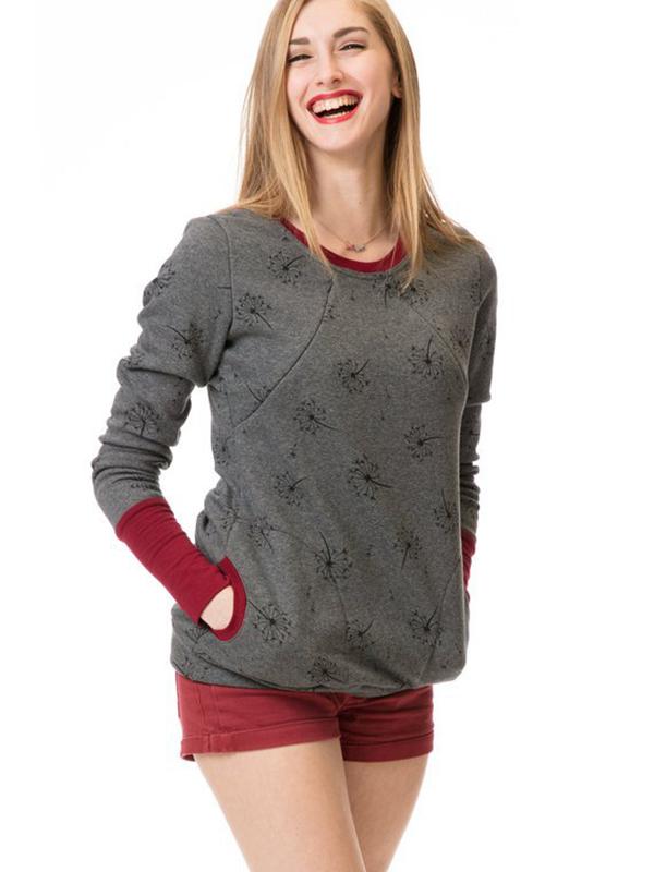 Drune | Schwangerschafts-Chaps, Krankenschwester-Sweatshirts, Blumendruck, Taschen, Reißverschluss, Stillkleidung