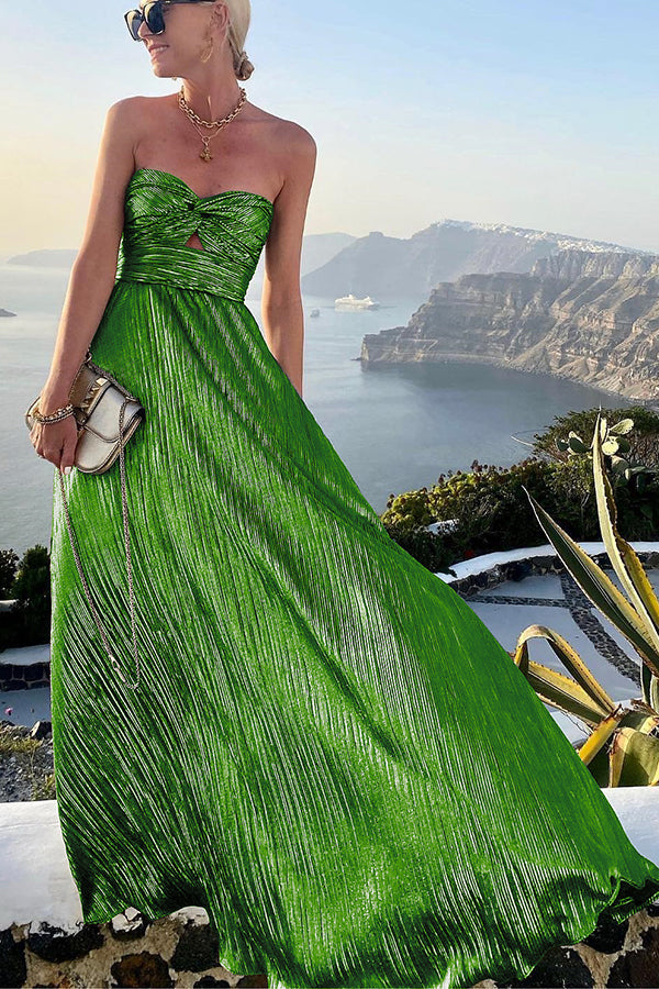 Drune | Elegantes und Glänzendes Kleid mit Entblößten Schultern
