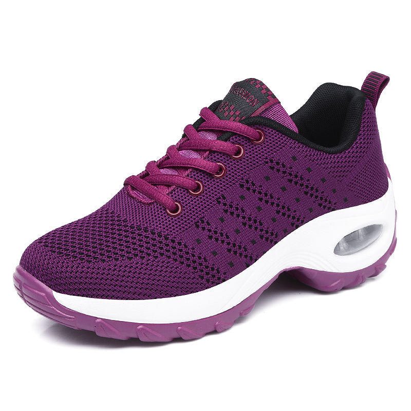 Damen nan leichter Mesh-Komfort-Sneaker mit integrierter Luftfederung, gepolsterter Fersenmanschette und federnder Wellenlaufsohle Drune