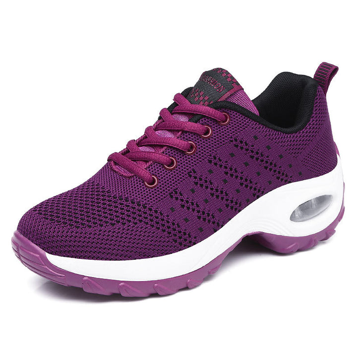 Damen nan leichter Mesh-Komfort-Sneaker mit integrierter Luftfederung, gepolsterter Fersenmanschette und federnder Wellenlaufsohle Drune