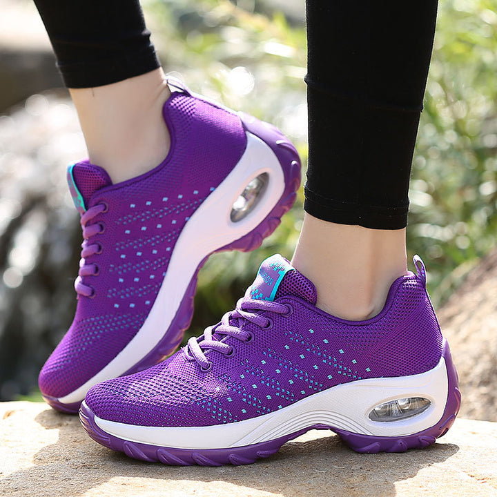 Damen nan leichter Mesh-Komfort-Sneaker mit integrierter Luftfederung, gepolsterter Fersenmanschette und federnder Wellenlaufsohle Drune