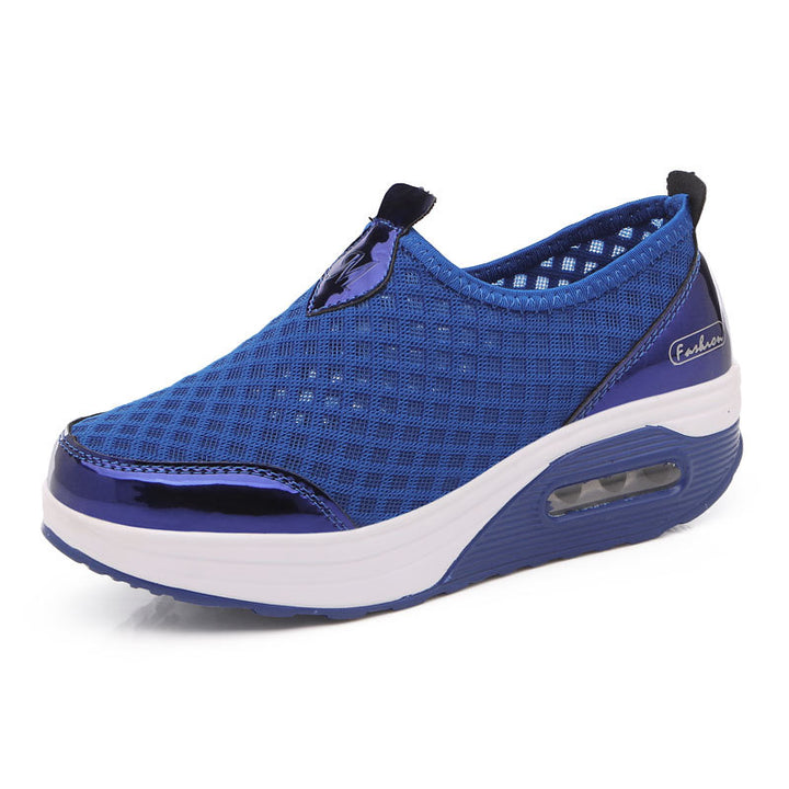 Damen nan komfortabler Schlupf-Keil-Sneaker mit luftgefedertem Plateau und atmungsaktivem Wabenmesh Drune