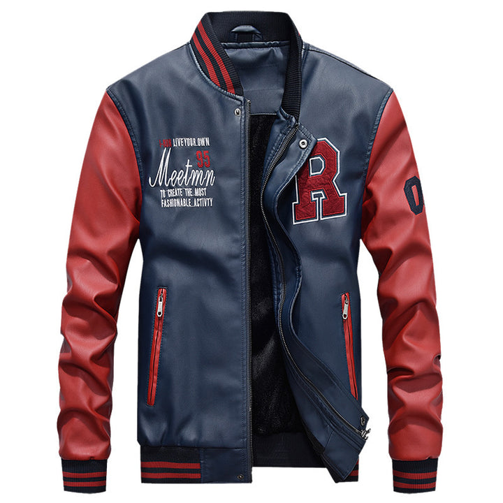 Herren Stilvolle Bomberjacke mit minimalistischen Grafiken Drune