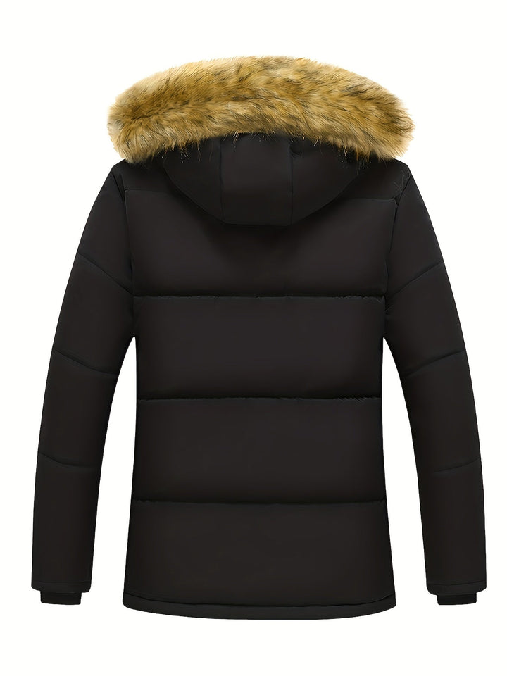 Drune |  Kapuzen-Polyester-Winterjacke Für Herren - Perfekt für Outdoor-Aktivitäten