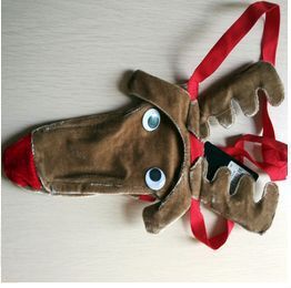 Unisex  Kinder Plüschrentier Rucksack mit Geweih, weichem Teddystoff und verstellbaren Trägern Drune
