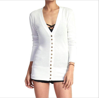 Damen nan Feinstrick-Cardigan mit dekorativen Metallknöpfen und schmaler Silhouette Drune