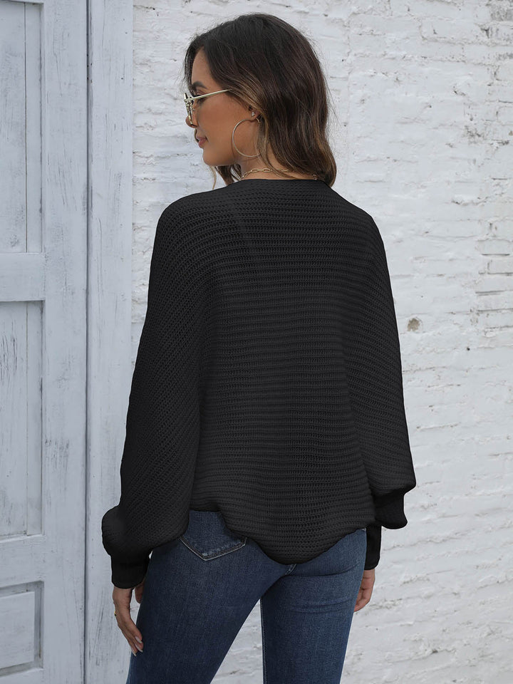 Drune | Bat Sleeve Offenes Front Kurzes Cardigan