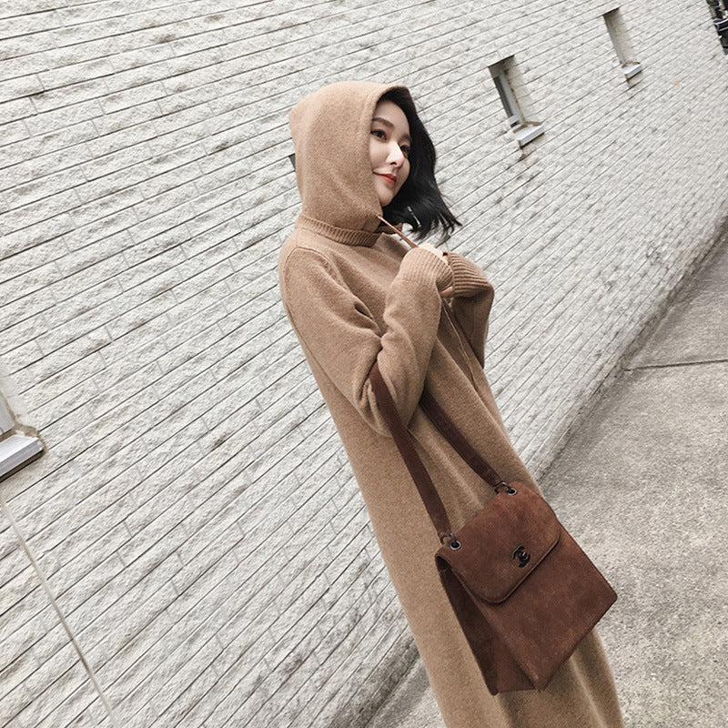 Damen Kapuzenkleid Drune