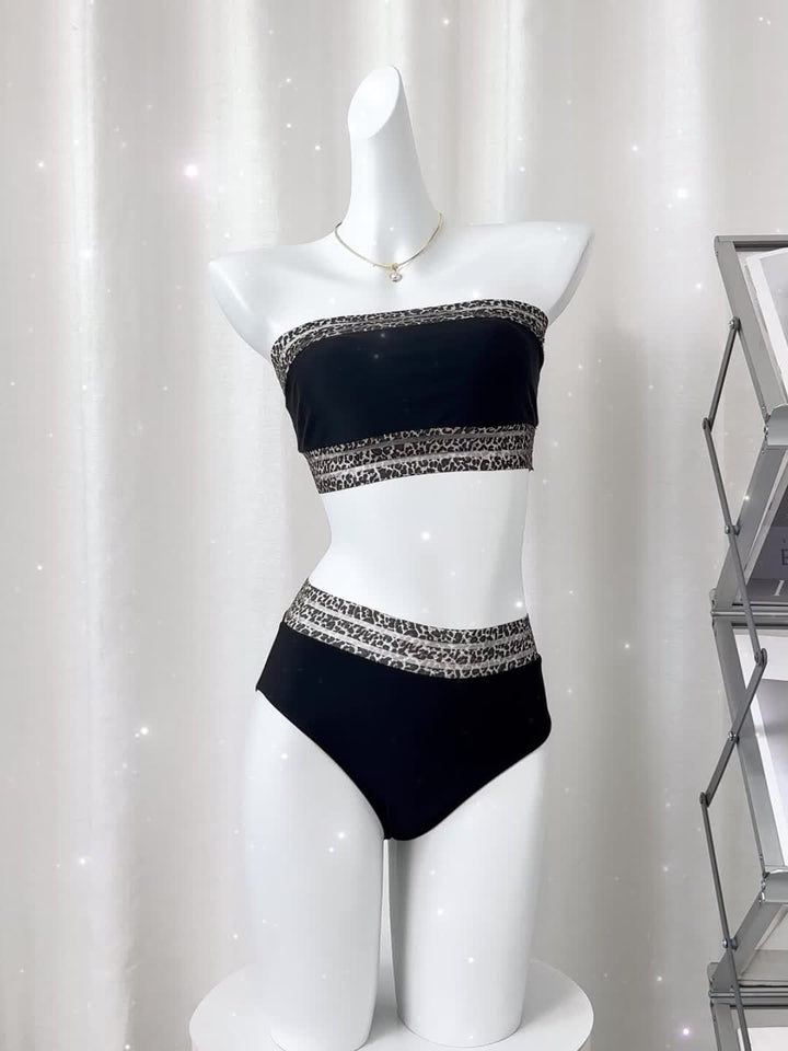 Drune | Bandeau-Bikini mit Leopardenmuster für Damen