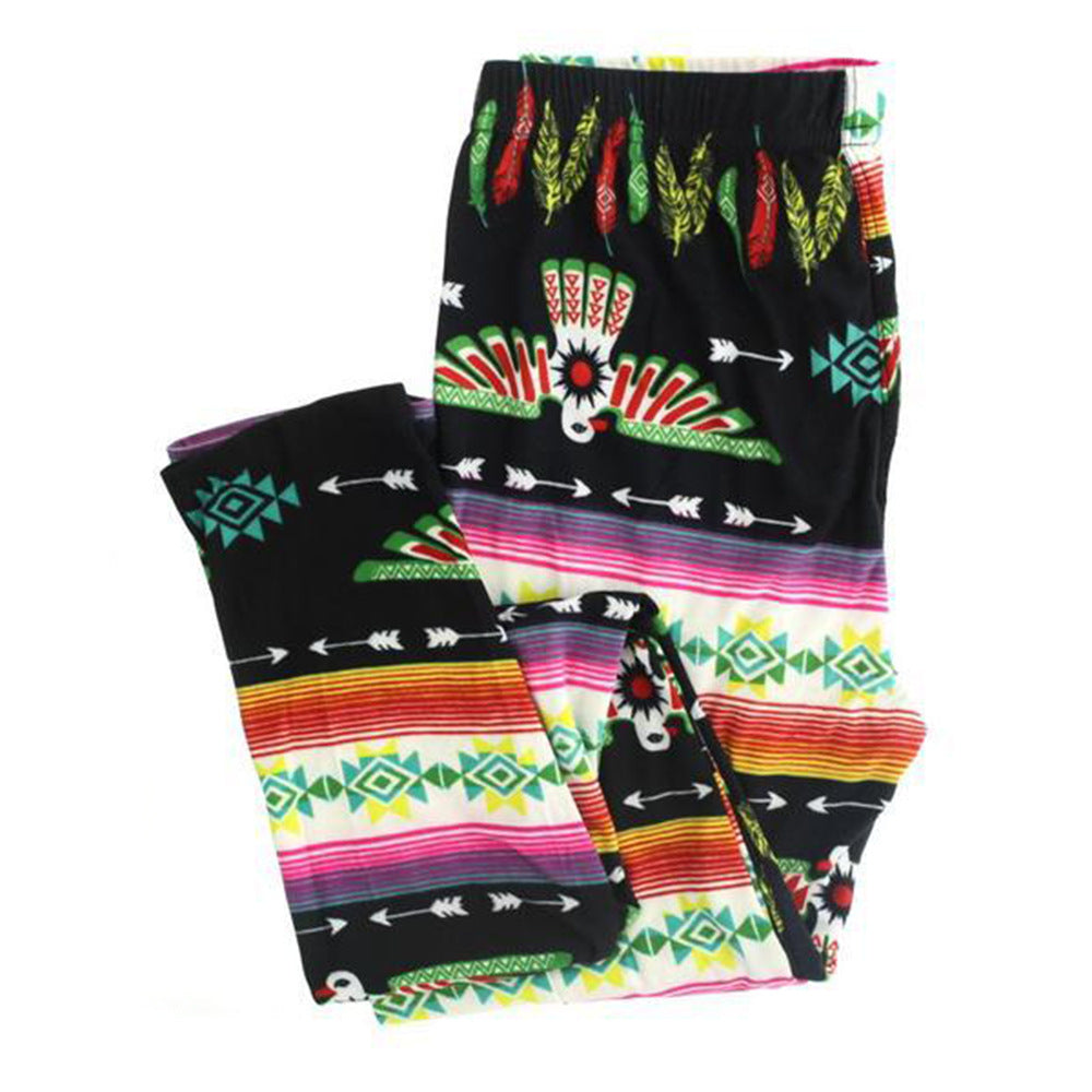 Damen Stretch-Leggings mit Ethno-Print, hohem Bund & elastischem Komfort Drune